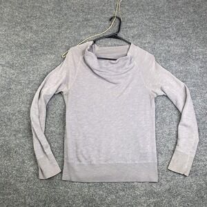 James Perse Sweater Womens 1 Gray Cowl Neck Raglan Knit Pullover Made USA